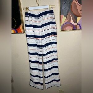 BCBGeneration Navy and White Striped Trousers